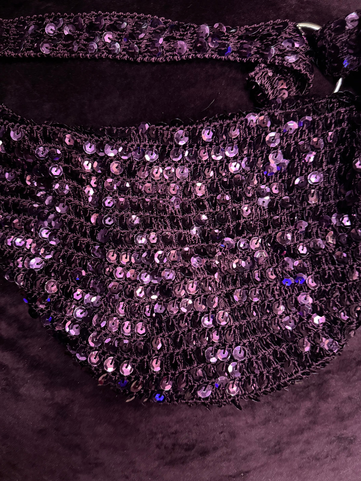 Y2K Purple Sequence Shoulder Bag